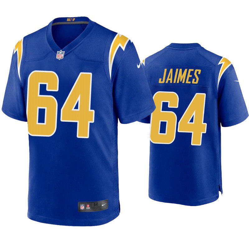 Men Los Angeles Chargers #64 Brenden Jaimes Nike Royal Game NFL Jersey